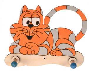 Obrázek Dřevěný 2 věšáček - Kočička