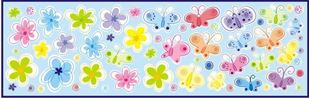Obrázek Dekorace na zeď Motýli, květiny, kolečka