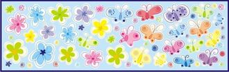 Obrázek z Dekorace na zeď Motýli, květiny, kolečka