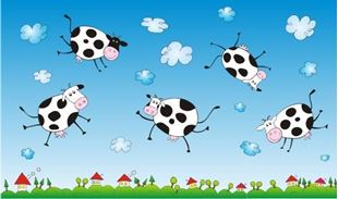 Obrázek Samolepící dekorace létající krávy 
