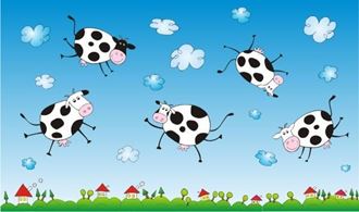 Obrázek z Samolepící dekorace létající krávy 