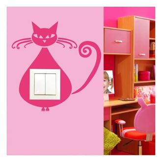 Obrázek z Samolepící textilní ochrana vypínače - kočička č. 10 béžová