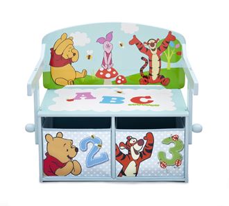 Obrázek z Dětská lavice s úložným prostorem Medvídek Pú