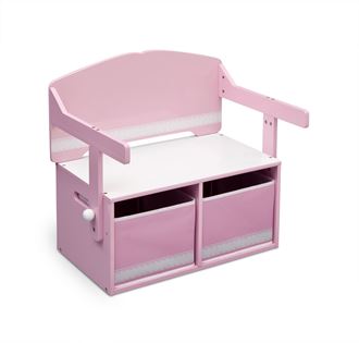 Obrázek z Dětská lavice s úložným prostorem růžová 