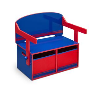 Obrázek z Dětská lavice s úložným prostorem modro - červená
