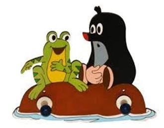 Obrázek z Dřevěný 2 věšáček - Krtek a žába