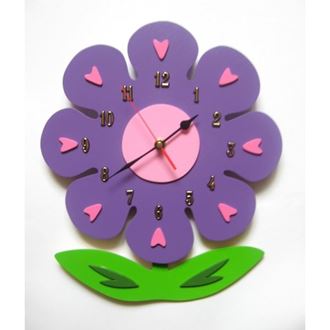 Obrázek z Dětské dřevěné hodiny Květina - Mix barev