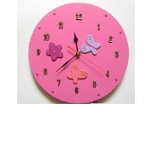 Obrázek Dětské dřevěné hodiny Louka - Růžová