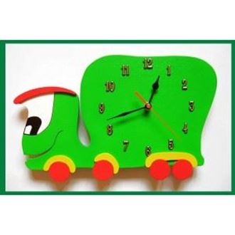 Obrázek z Dětské dřevěné hodiny Auto - Zelená
