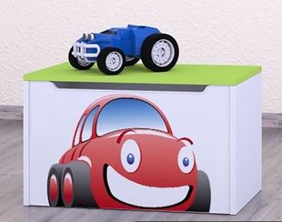 Obrázek Dětská komoda na hračky - auto zelená