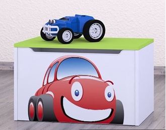 Obrázek z Dětská komoda na hračky - auto zelená