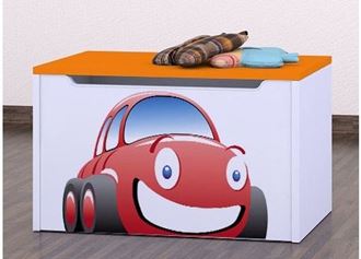 Obrázek z Dětská komoda na hračky - auto oranžová