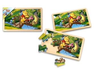 Obrázek z Dřevěné puzzle - Medvídek Pú 15 dílků