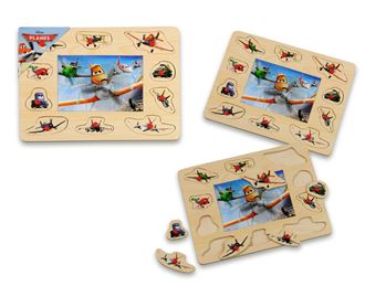 Obrázek z Dřevěná vkládačka + puzzle - Letadla