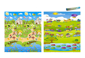 Obrázek z Dětský pěnový koberec - vlak + pohádkové městečko rozměr 180x200x1