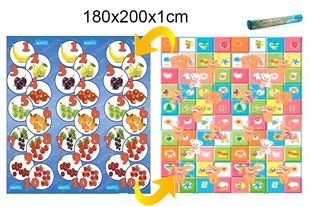 Obrázek Dětský pěnový koberec - ovoce s čísly + kamarádi medvídci 180x200x1
