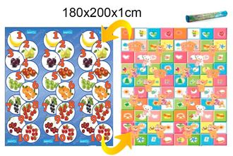 Obrázek z Dětský pěnový koberec - ovoce s čísly + kamarádi medvídci 180x200x1