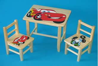 Obrázek z Dětský dřevěný stůl se židlemi - Cars