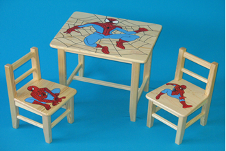 Obrázek z Dětský dřevěný stůl se židlemi - Spider Man