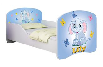 Obrázek z Dětská postel - Modrý sloník + jméno