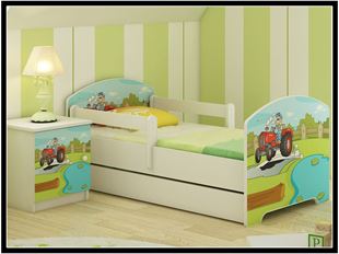 Obrázek Dětská postel Oskar Traktor 140x70 cm - Bílá