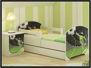 Obrázek Dětská postel Oskar Fotbal 140x70 cm -Bílá