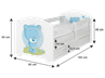 Obrázek z Dětská postel Oskar Růžový medvídek 160x80 cm - Norská borovice