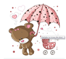 Obrázek z Medvídek s deštníkem samolepka na zeď