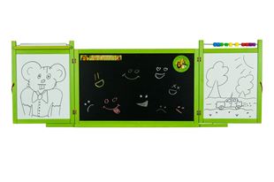 Obrázek Dětská školní magnetická tabule na zeď 4v1 - Zelená