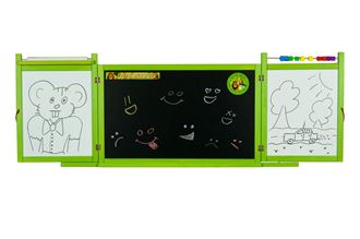 Obrázek z Dětská školní magnetická tabule na zeď 4v1 - Zelená