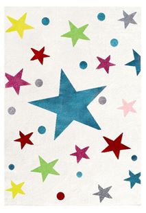 Obrázek Dětský koberec STARS krémová/multicolor 80x150 cm