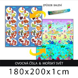 Obrázek z Dětský pěnový koberec - ovocná čísla + mořský svět 180x200x1cm