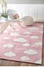 Obrázek z Dětský koberec Mráčky růžovo-bílý 120x180 cm