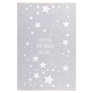Obrázek Dětský koberec LOVE YOU STARS stříbrná-šedá/bílá 100x160 cm