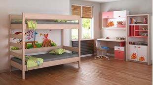 Obrázek Dětská dvoupatrová postel Diego žebřík z boku - 180x90cm