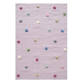 Obrázek z Dětský koberec s puntíky - růžový 100x160 cm