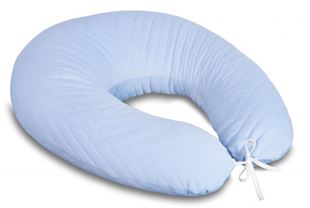 Obrázek Kojící polštář - relaxační poduška 175 cm, Velvet lux, prošívaný - modrý