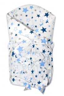Obrázek Klasická šněrovací zavinovačka Hvězdy a hvězdičky - modrá/granát na bílém