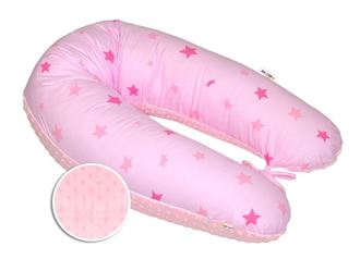 Obrázek z Kojící polštář - relaxační poduška Minky, Baby Stars růžové