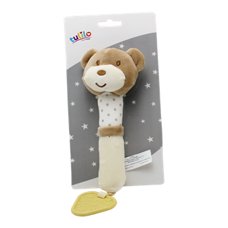 Obrázek z Plyšová hračka Tulilo s pískátkem Medvídek, 17 cm - sv. hnědý