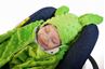 Obrázek z Baby Nellys Fusak, spacáček do autosedačky nebo kočárku s oušky, minky - sv. zelený