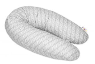 Obrázek z Bavlněný kojící polštář - relaxační poduška Pletený cop - šedý