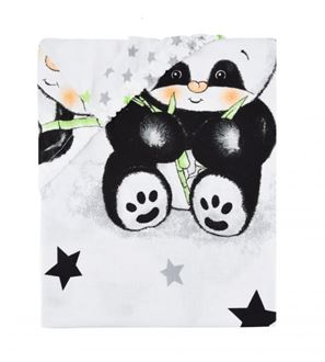 Obrázek z Dětské bavlněné prostěradlo do postýlky - Panda bílá