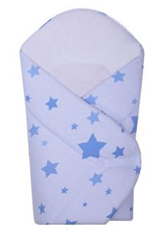Obrázek z Novorozenecká zavinovačka Hvězda z úpletu - modrá