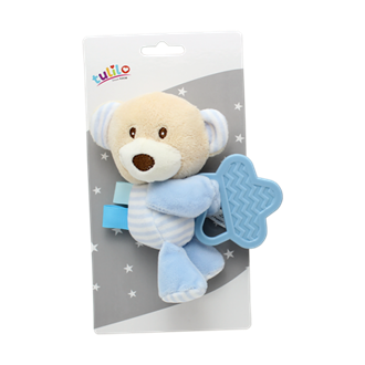 Obrázek z Plyšová hračka s kousátkem Medvídek, 16 cm - modrý