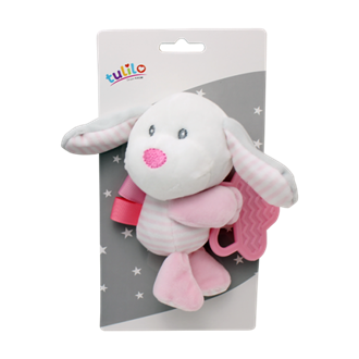 Obrázek z Plyšová hračka s kousátkem Pejsek, 16 cm - růžový