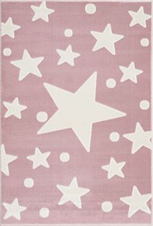 Obrázek z Dětský koberec Hvězdy - růžovo-bílý Stars 100x160 cm