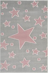 Obrázek Dětský koberec Hvězdy - šedo-růžový Stars 100x160 cm