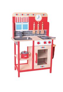 Obrázek Dřevěná dětská kuchyňka červená