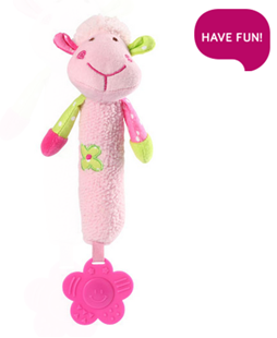 Obrázek Plyšová hračka s pískátkem a kousátkem Sweet Lambie - růžová